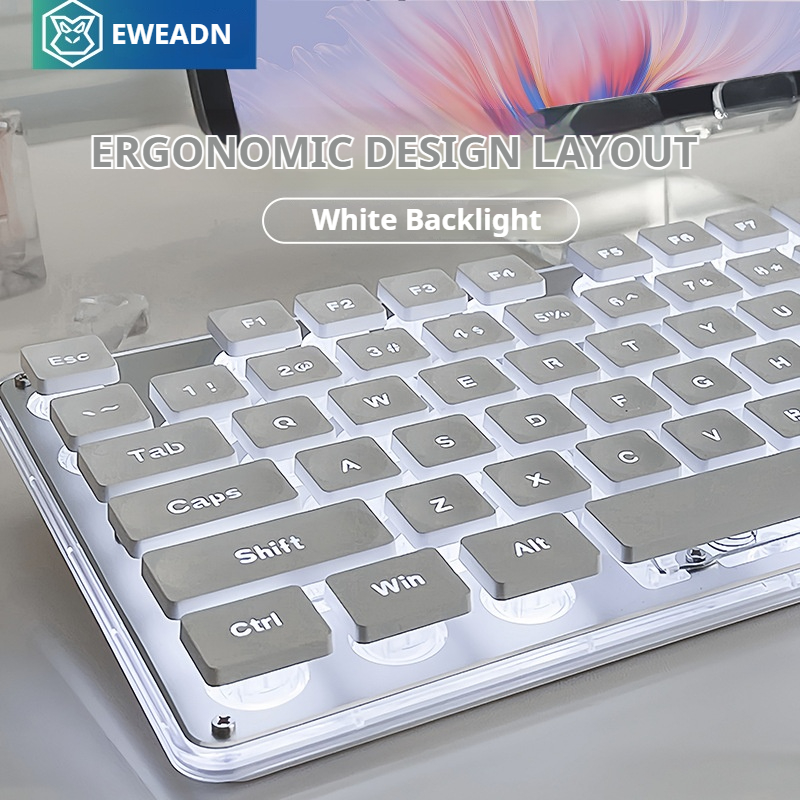 Gaming Keyboard Bluetooth - EWEADN V3 draadloze Silent Office-toetsenbord- en