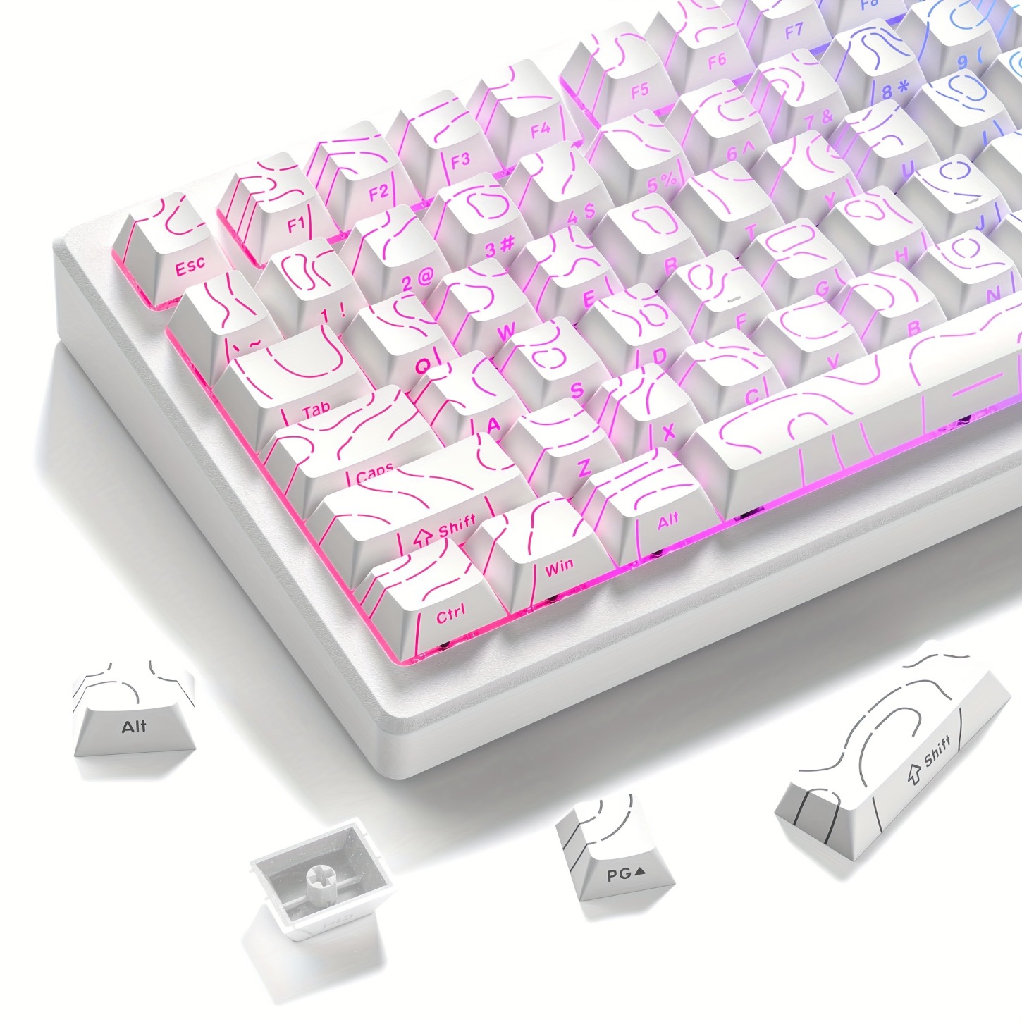 Gaming Keyboard Magnetic Switches - 2026 Contour Line PBT Keycaps 97
