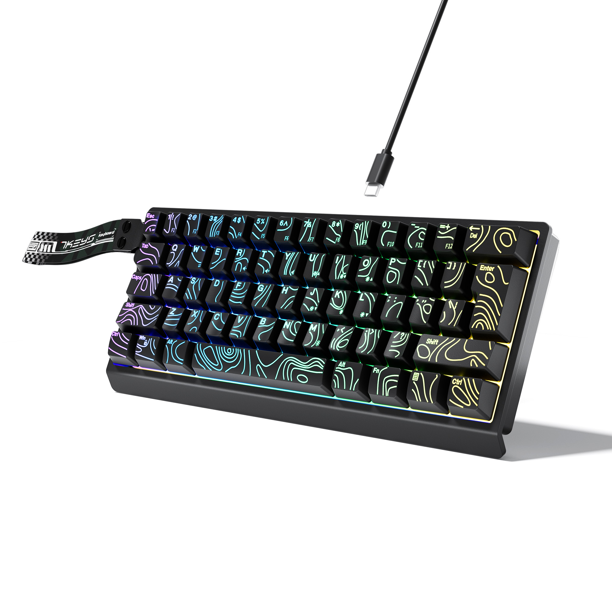 Gaming Keyboard Thocky - 60% compact bedraad toetsenbord met RGB-achtergrondverlichting