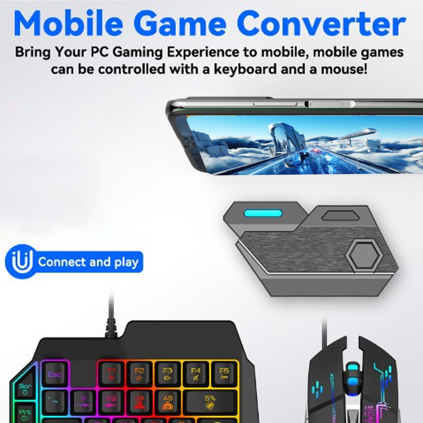 Gaming Keyboard Mobile - Mobiel gamecombopakket Bluetooth-verbinding Toetsenbord-muiscombinatie met één