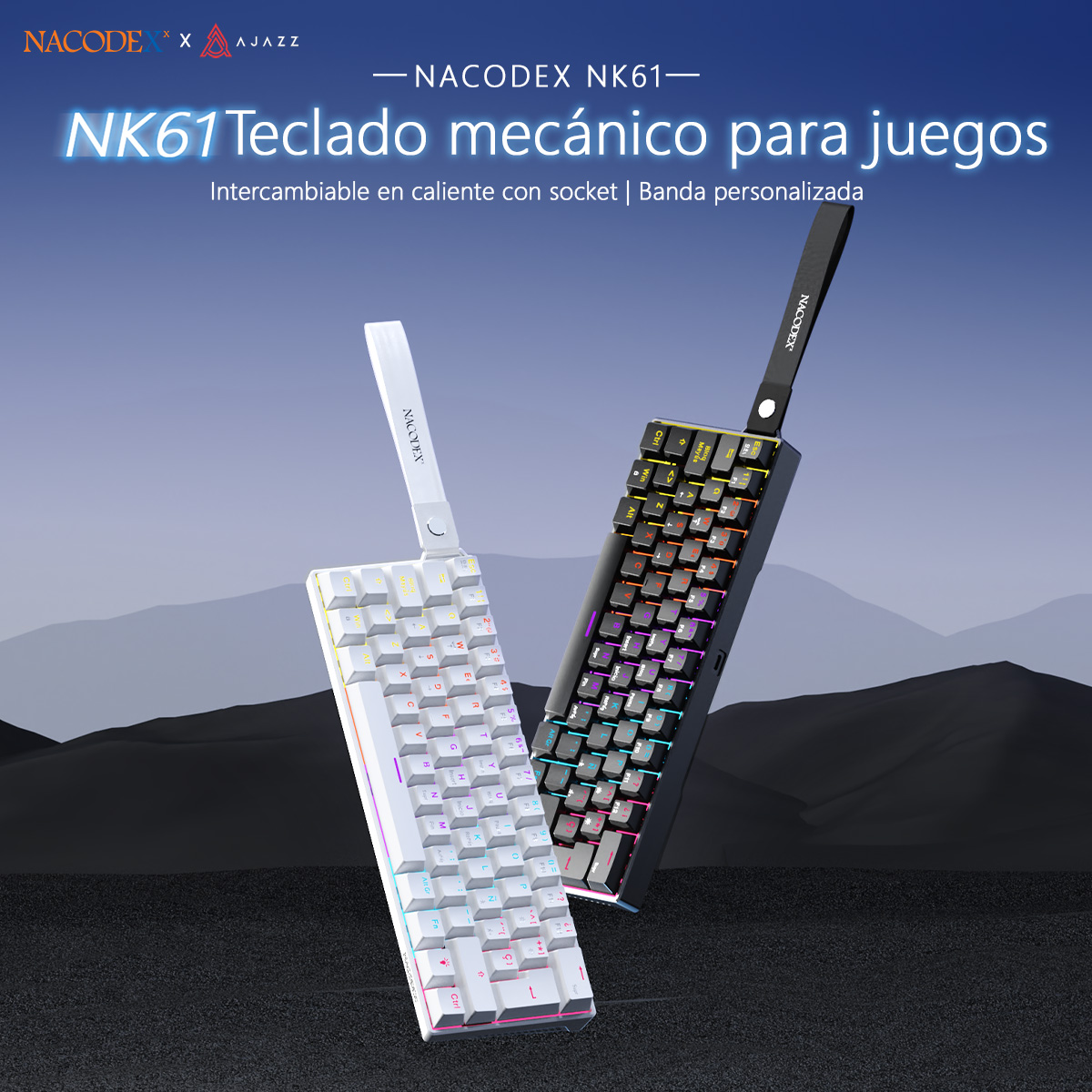 Gaming Keyboard Thocky - AJAZZ NK61 Spaanse lay-out Bedraad mechanisch