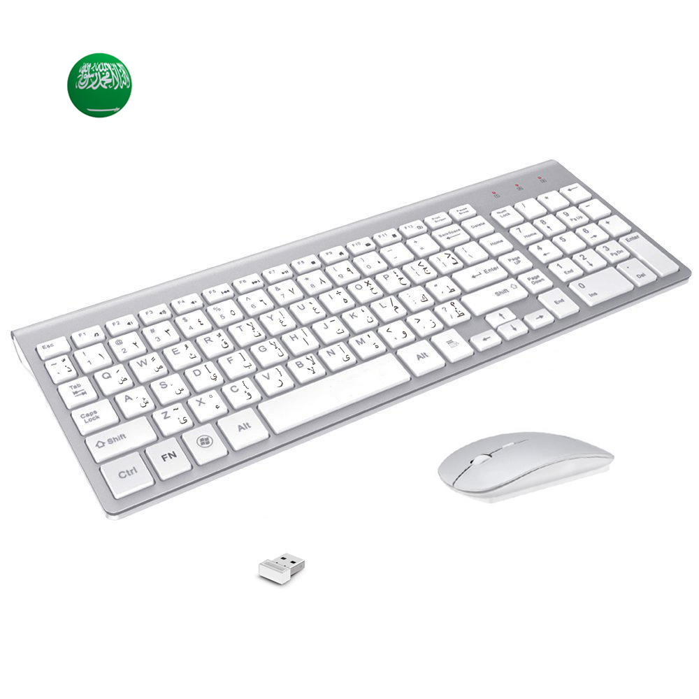Gaming Keyboard Mobile - Arabisch Enghish karakter Slanke draadloze toetsenbord-muiscombo