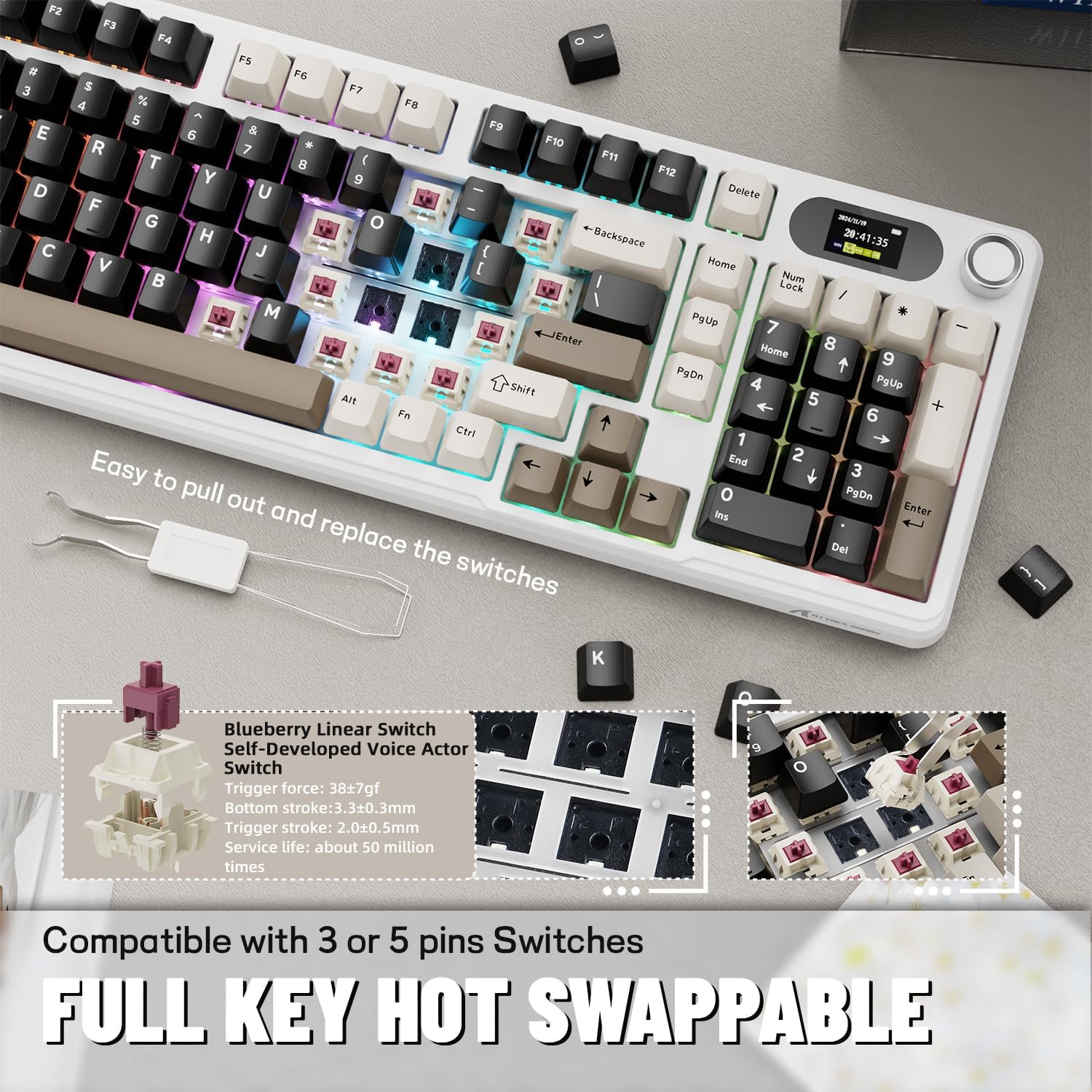 ATTACK SHARK X98Pro Draadloos  - Gaming Keyboard Thocky recensie en prijs